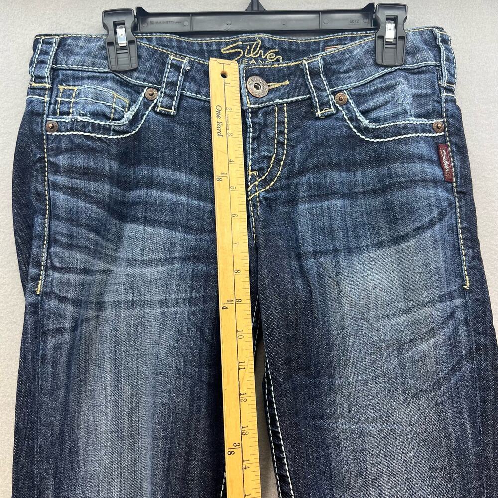 Silver Jean Co Jeans Women's Size 6 28 Dark Blue Santorini Capri Normcore - Picture 4 of 13